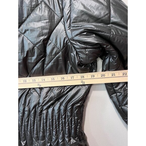 Guess Womens Quilted Black Jacket With Elastic‎ Waist & Zipper Closure Size XL - Picture 3 of 10